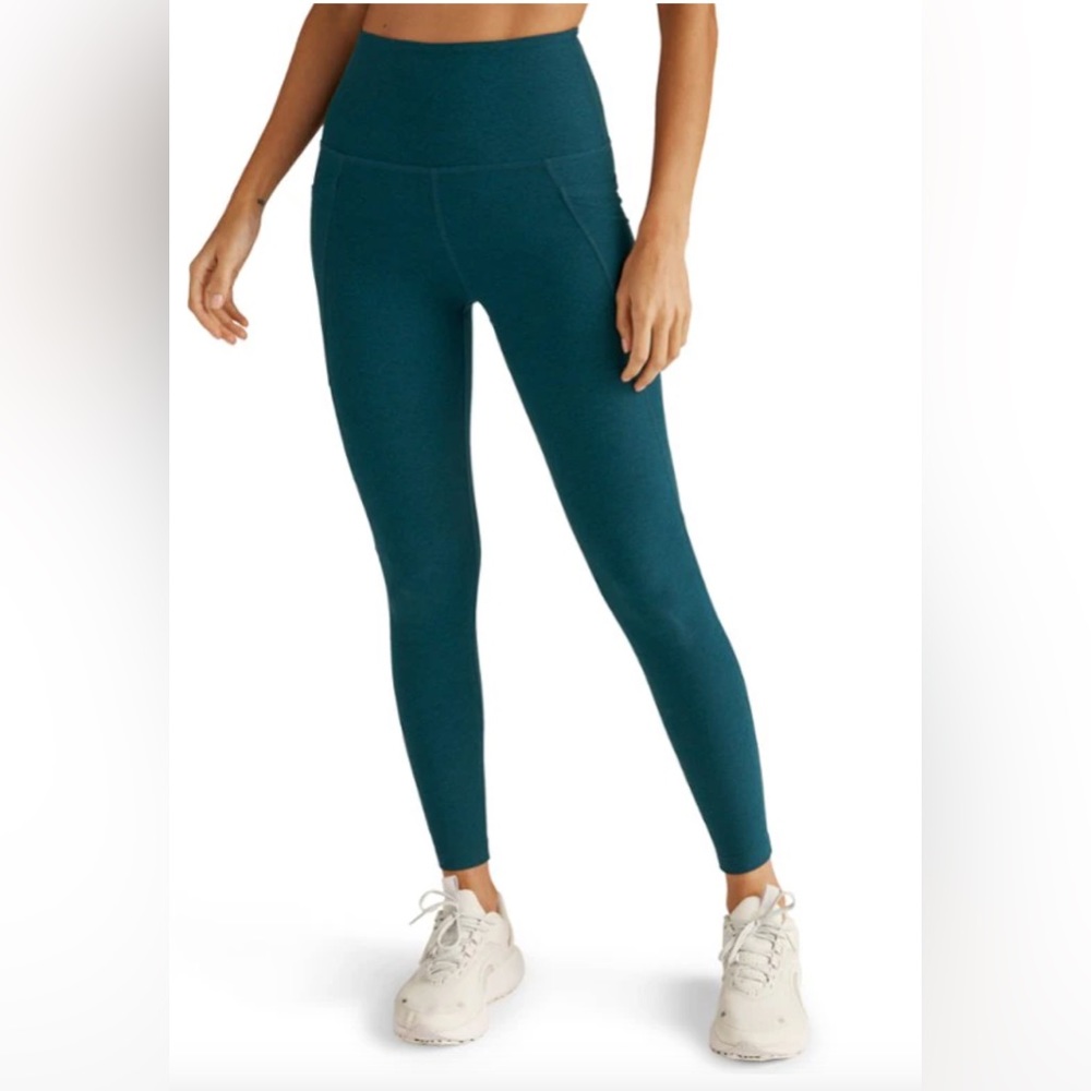 Beyond Yoga Spacedye Pocket High-Waisted Leggings- Majestic Blue Heather- Medium